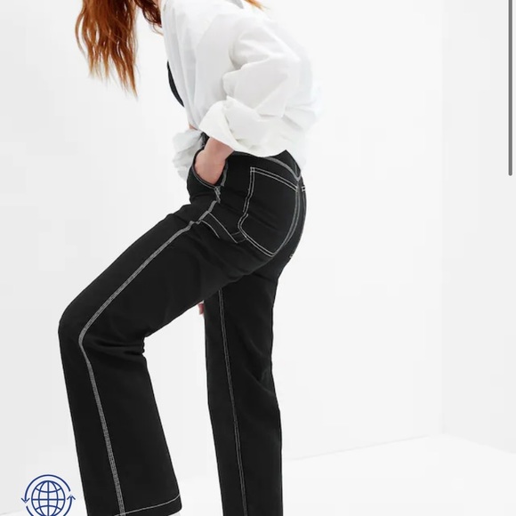 Gap High Rise '90s Loose Carpenter Pants with Washwell - Picture 2 of 7